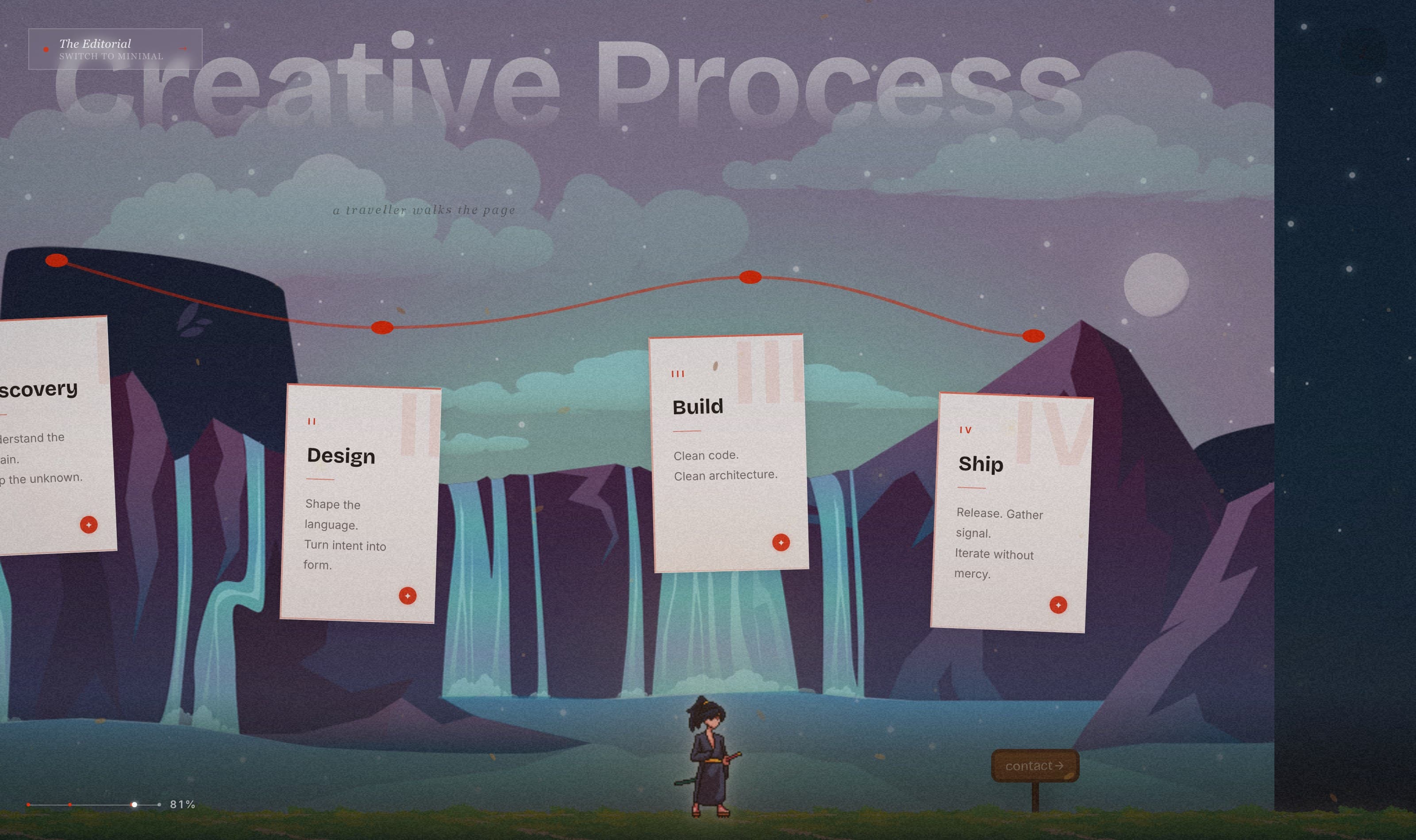 Portfolio 01 — The process, walked